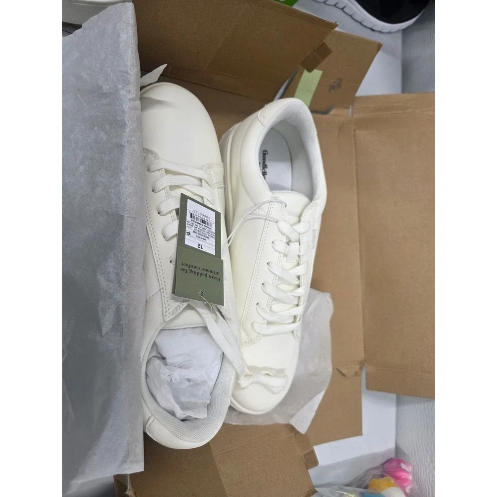 Goodfellow & Co Cade Mens White Lace Up Sneakers Casual Shoes Size 12 New